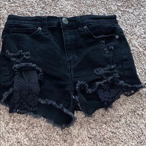 Black Jean Shorts